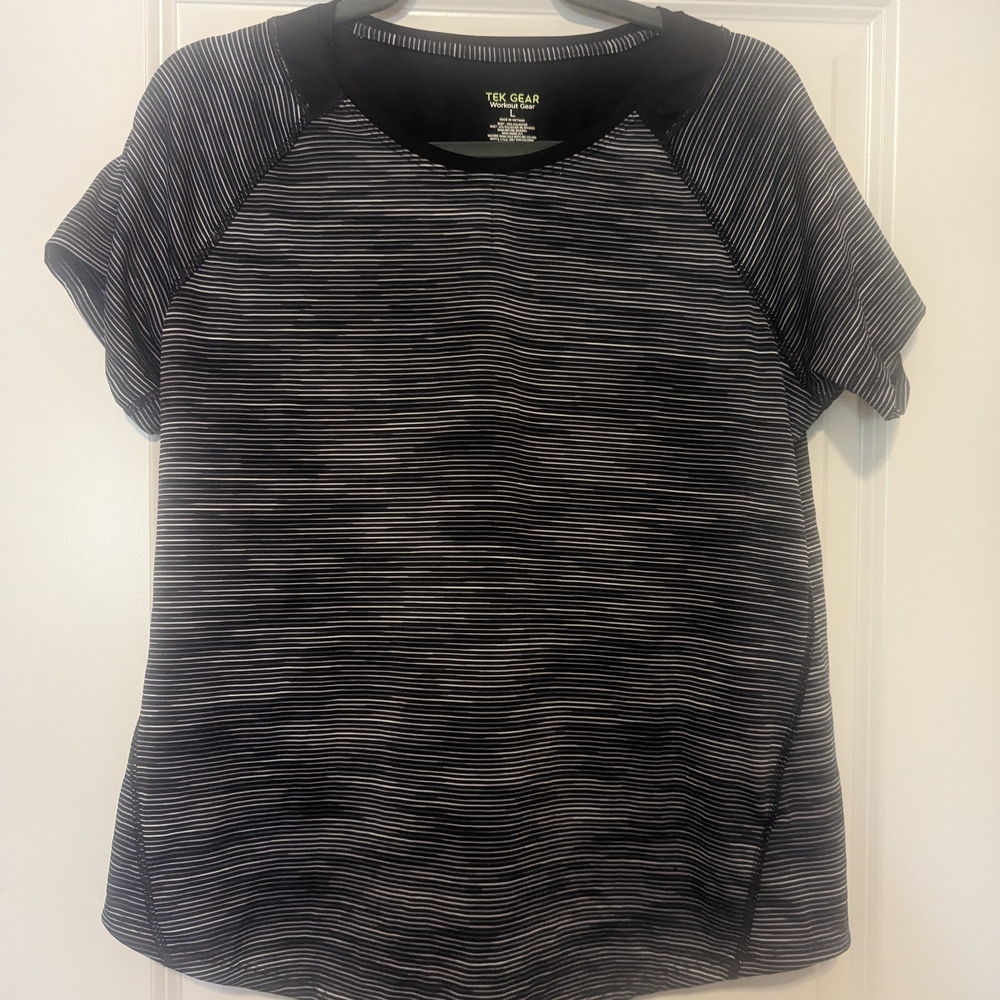 Tek Gear Women's Black Striped Top